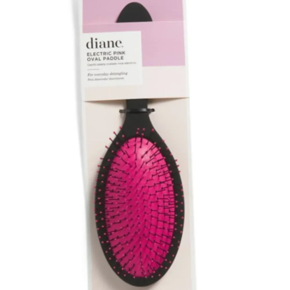 diane Oval Paddle Black Electric Pink Detangling Hair Brush